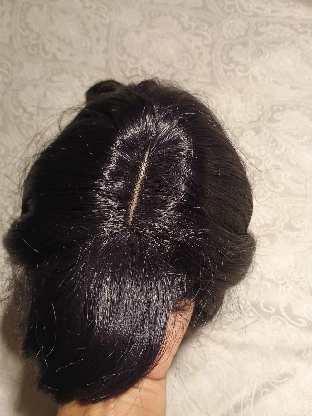 Black Braided Hairpiece with Double Pigtails